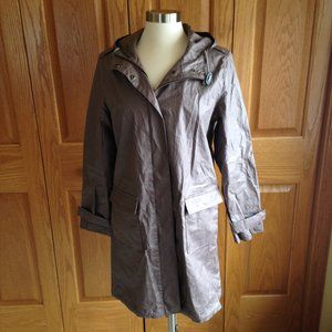 GARNET HILL - Coated LInen Trench Coat - NWOT